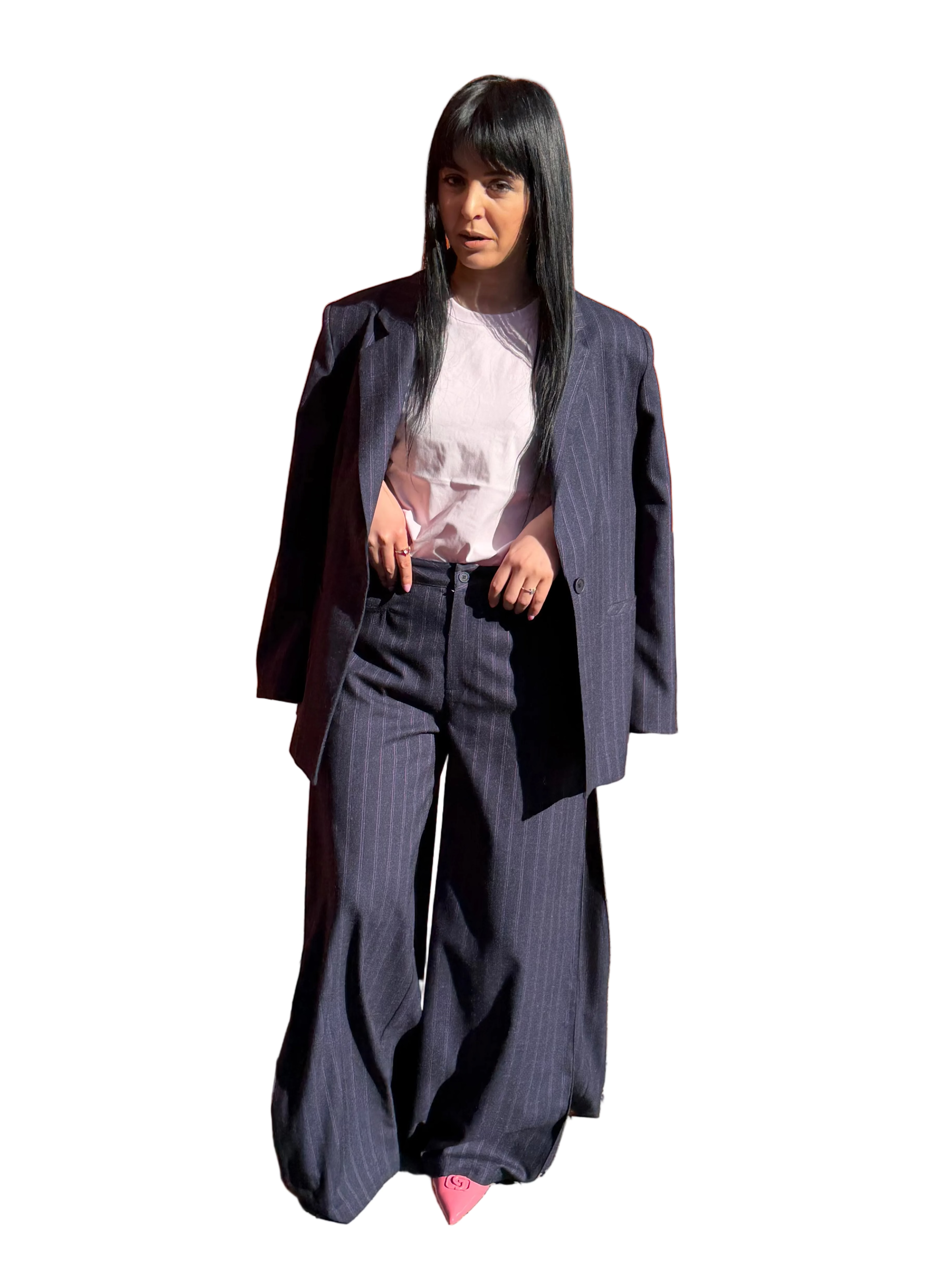 Tailleur Lumina Gessato Rosa